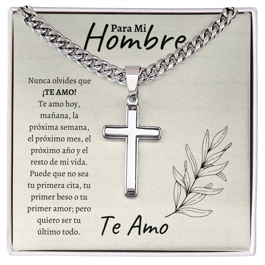 My Man | Cuban Chain Necklace with Artisan Cross 