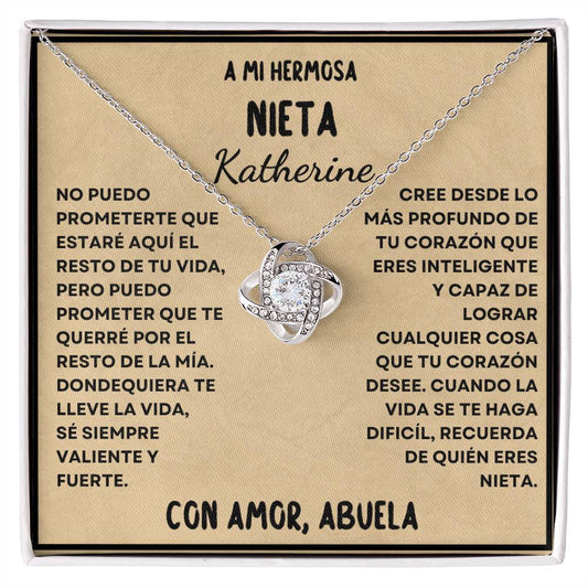 Mi Nieta-Tan (Abuela) | Collar Love Knot Personalizado