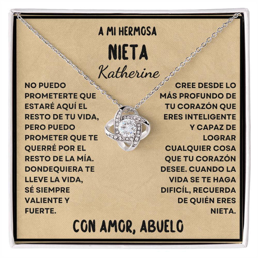 Mi Nieta-Tan (Abuelo) | Collar Love Knot Personalizado