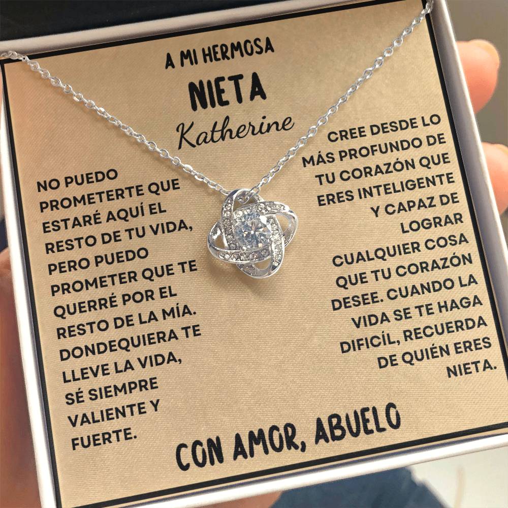 Mi Nieta-Tan (Abuelo) | Collar Love Knot Personalizado