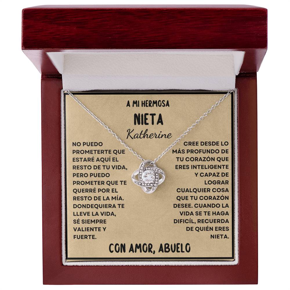 Mi Nieta-Tan (Abuelo) | Collar Love Knot Personalizado