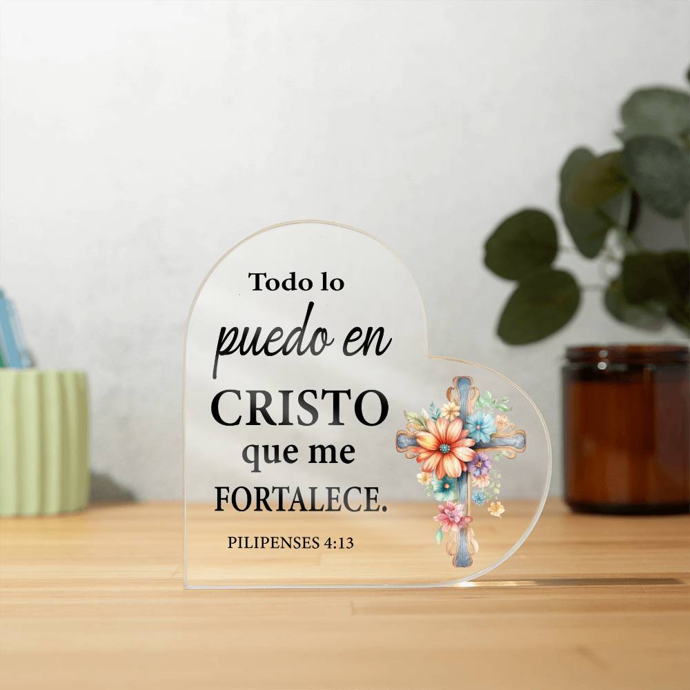 Todo lo puedo | Placa de Corazón