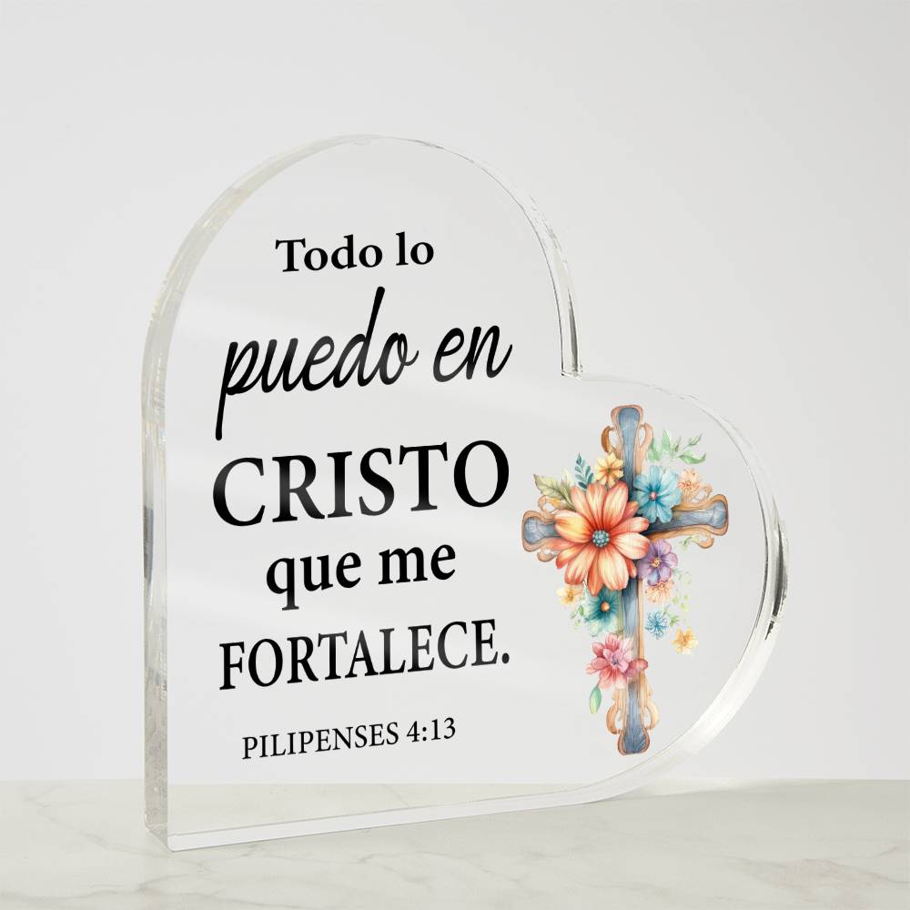 Todo lo puedo | Placa de Corazón