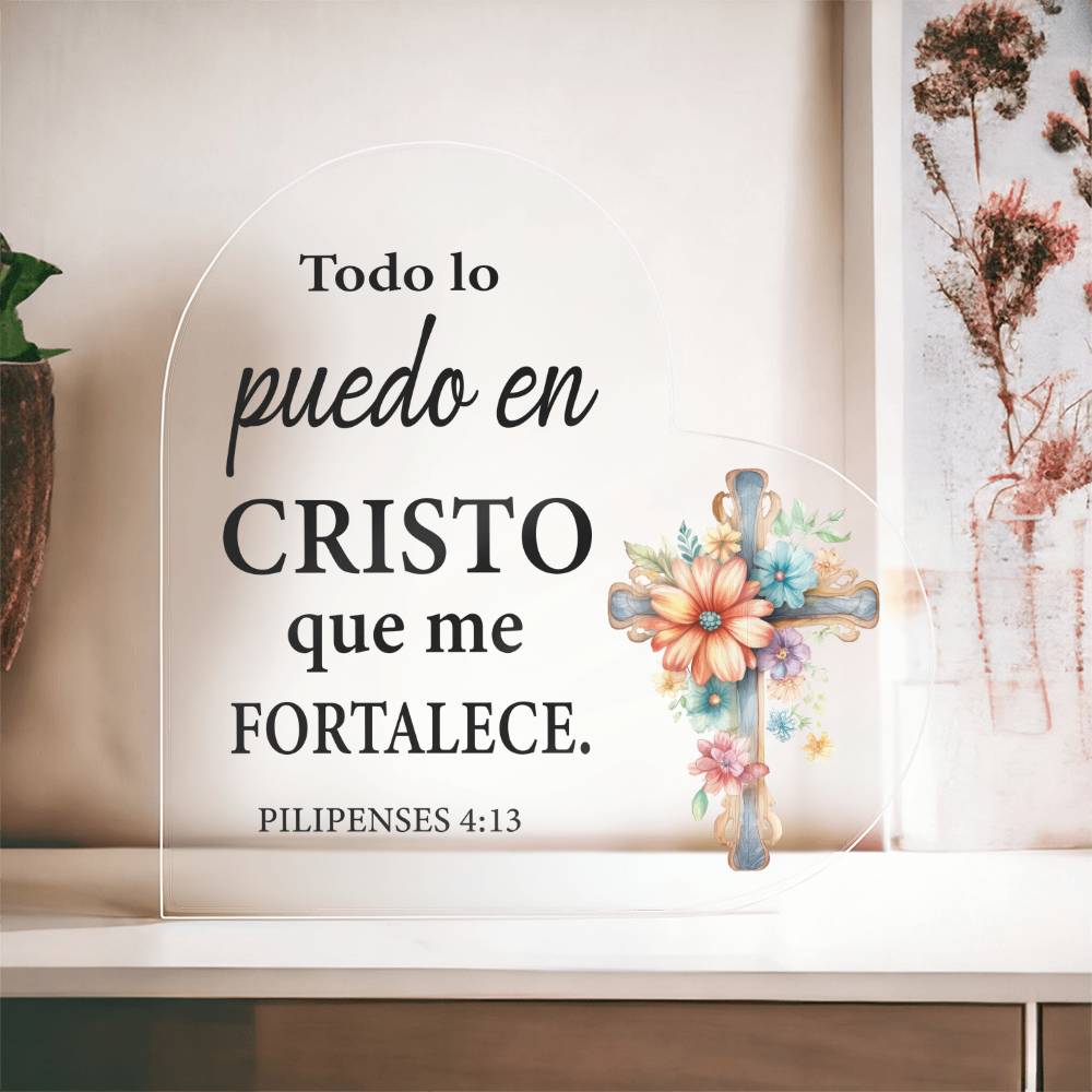 Todo lo puedo | Placa de Corazón