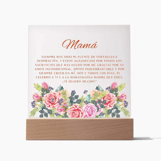 Mamá (Rosas) - Placa de Acrílico