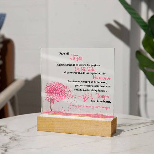 Mi Hija | Placa de Acrílico Cuadrada