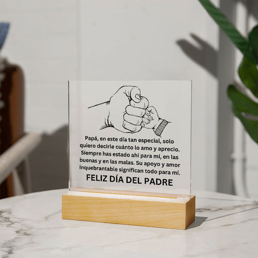Papá (Puño) | Placa de Acrílico Cuadrada