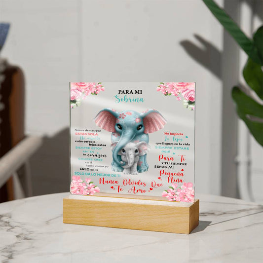 Sobrina-Elefante | Placa de Acrílico Cuadrada