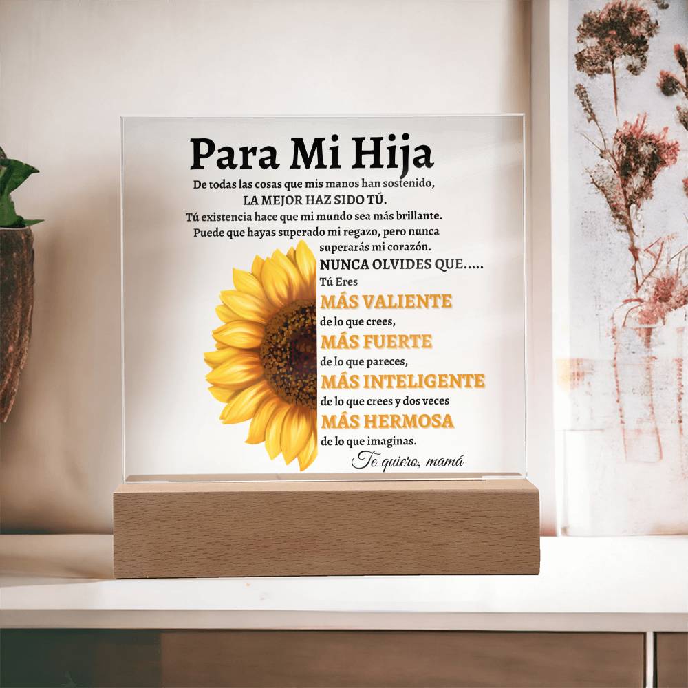 Hija | Girasol Placa de Acrílico