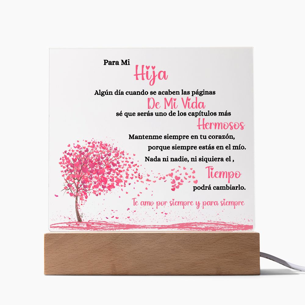 Mi Hija | Placa de Acrílico Cuadrada