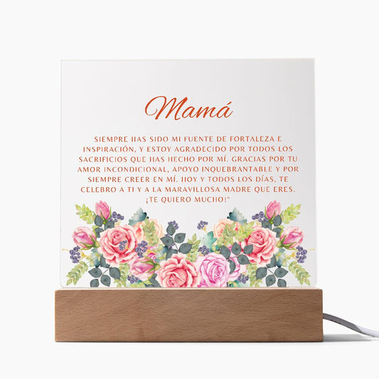 Mamá (Rosas) - Placa de Acrílico