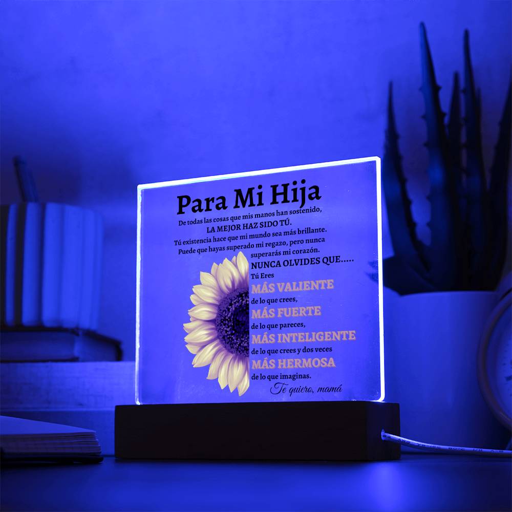 Hija | Girasol Placa de Acrílico