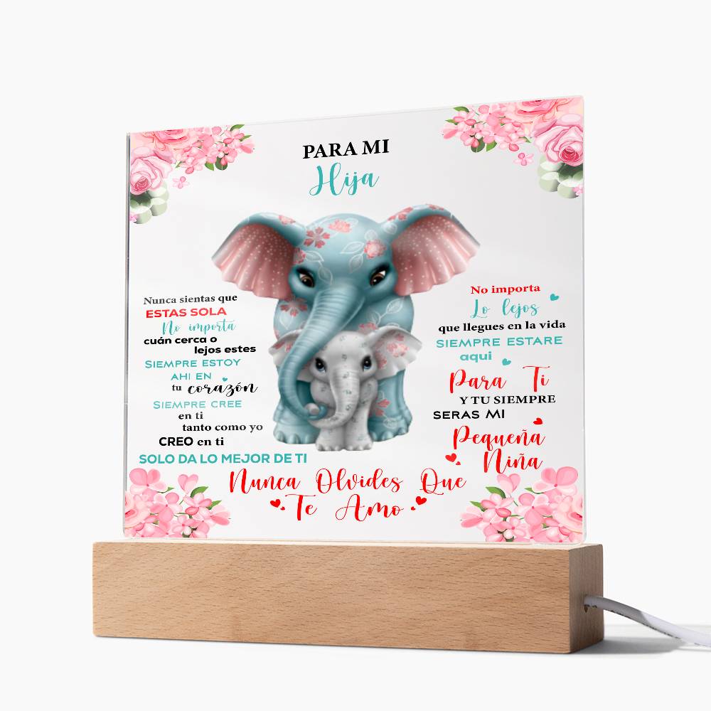 Hija-Elefante | Placa de Acrílico Cuadrada