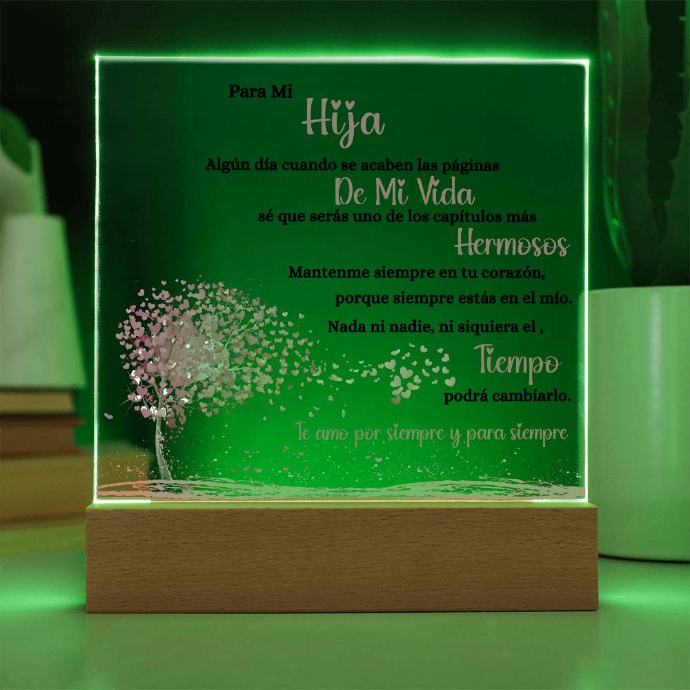 Mi Hija | Placa de Acrílico Cuadrada