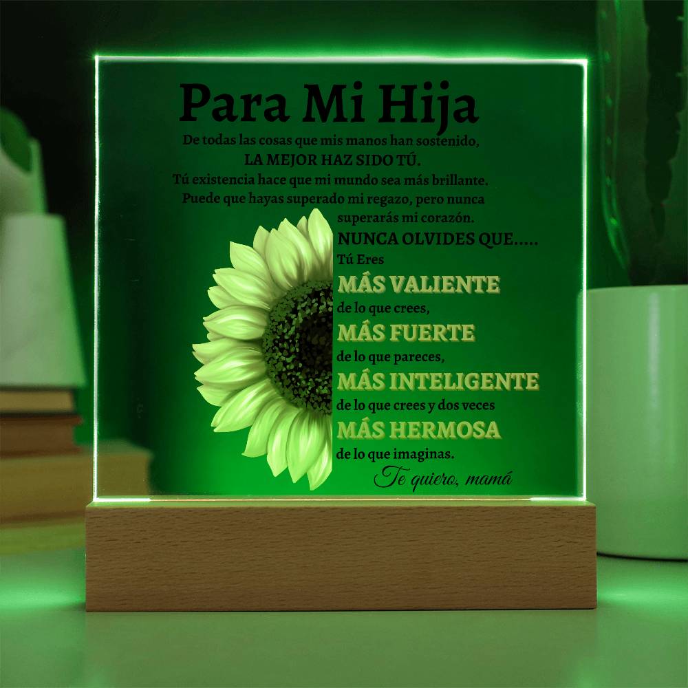 Hija | Girasol Placa de Acrílico