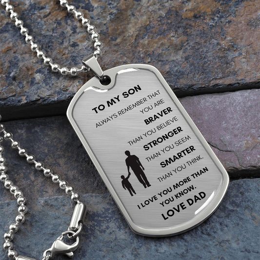 To My Son | Dog Tag Military Chain