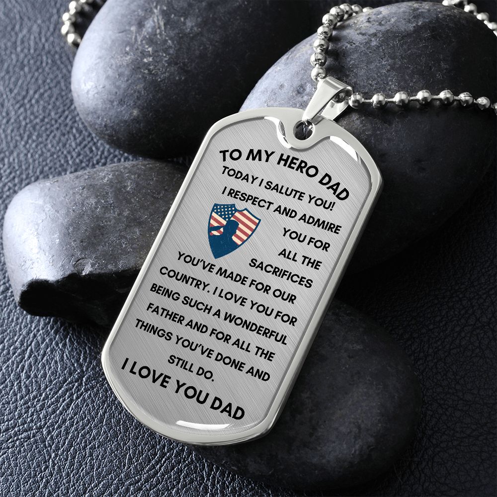 To My Hero | Dog Tag Military Chain