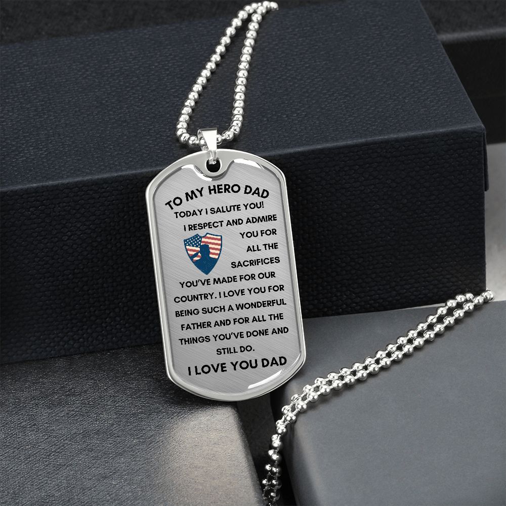 To My Hero | Dog Tag Military Chain