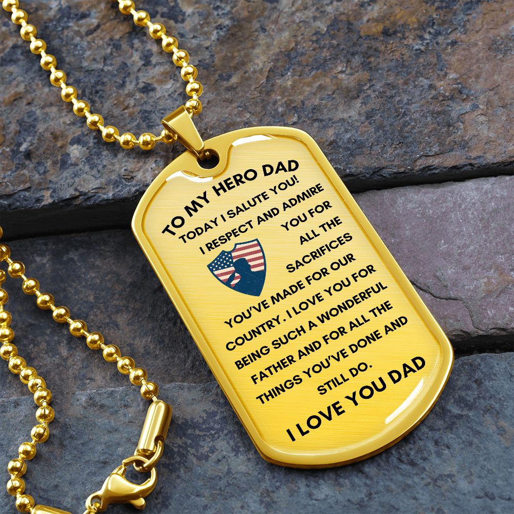To My Hero | Dog Tag Military Chain