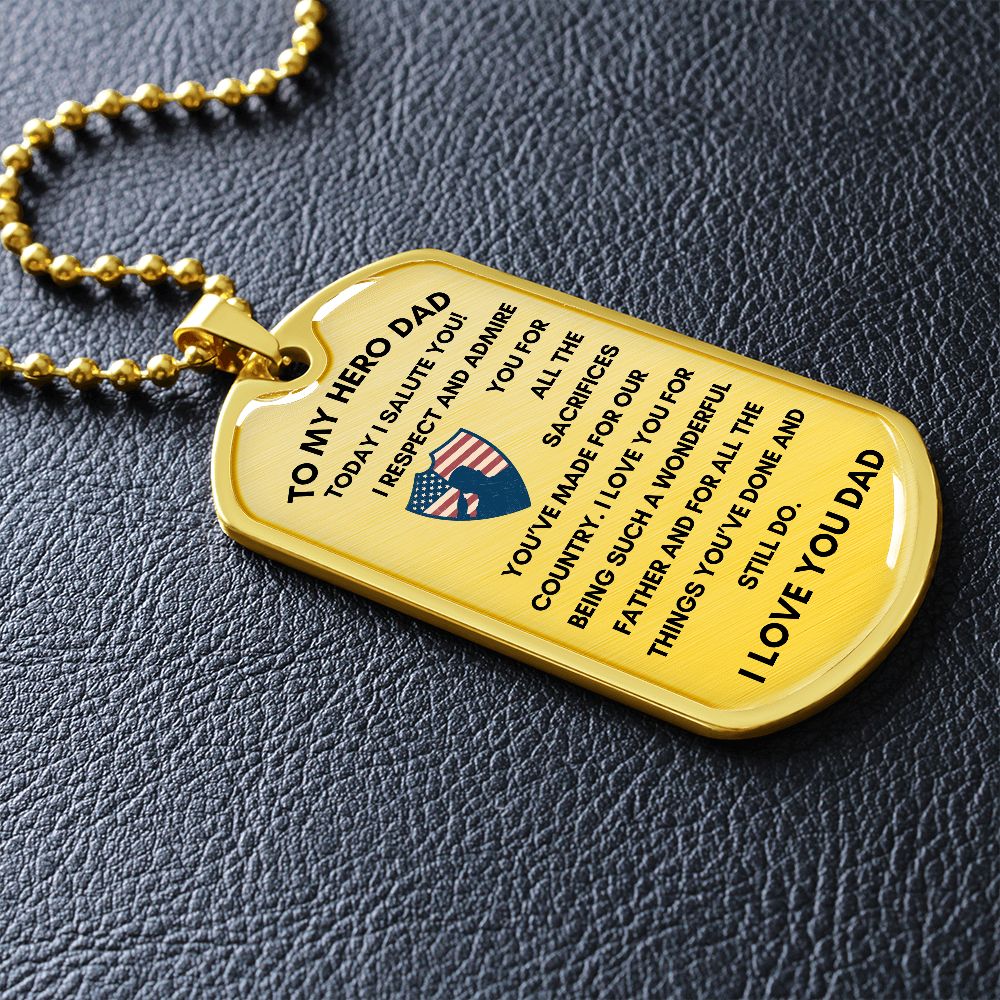 To My Hero | Dog Tag Military Chain