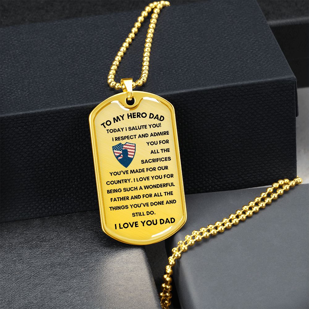 To My Hero | Dog Tag Military Chain